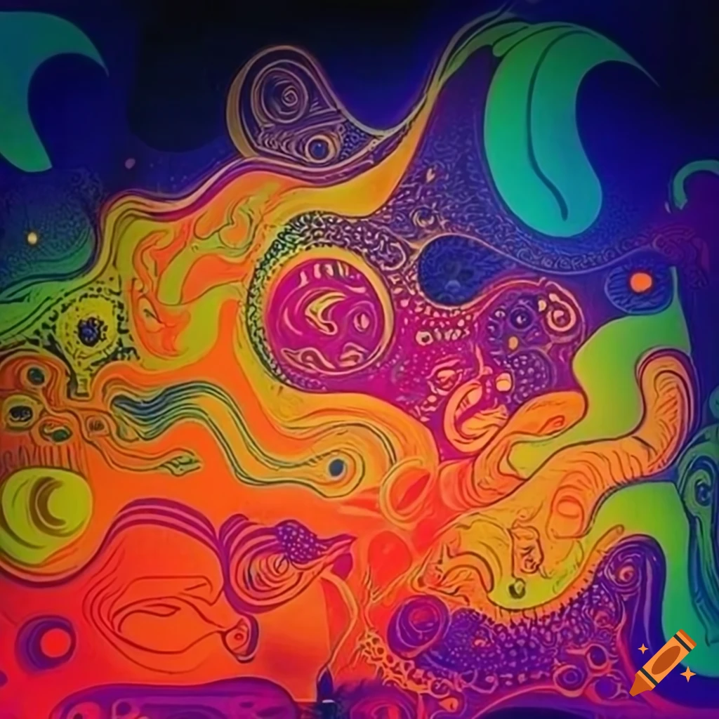 Trippy Vintage Advertisement Background Wallpaper