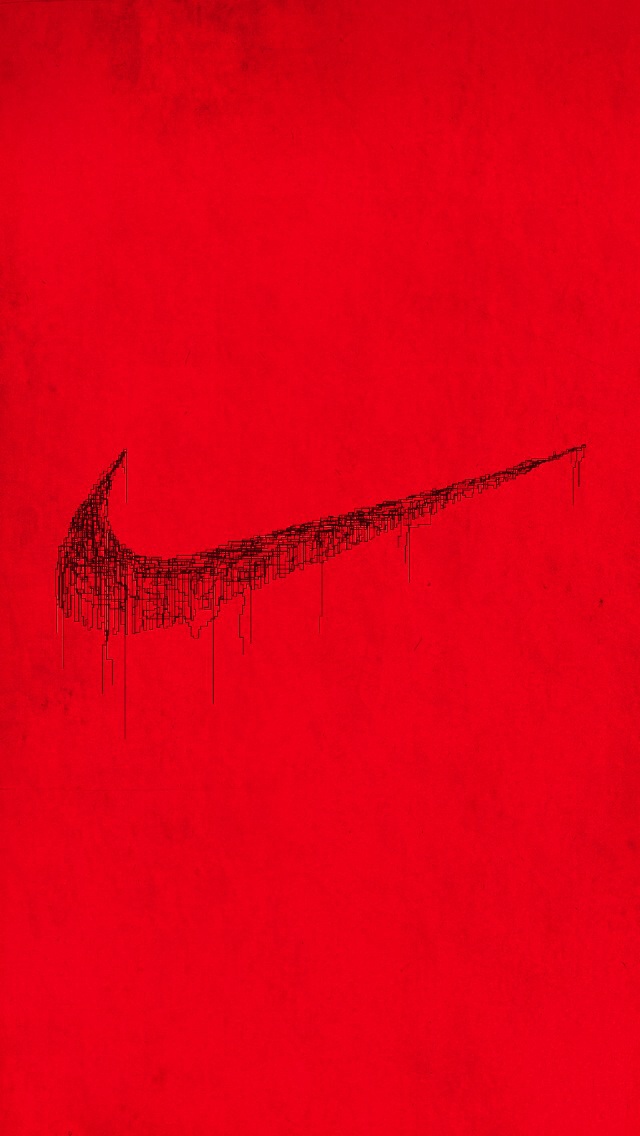 Red Nike Check iPhone Wallpaper