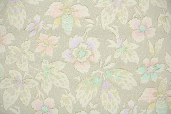 S Vintage Wallpaper Antique Floral With Muted Pastel Flowers