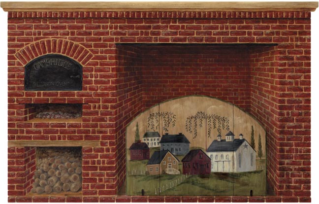 Brick Fireplace Wallpaper Mural Hf8825m Border