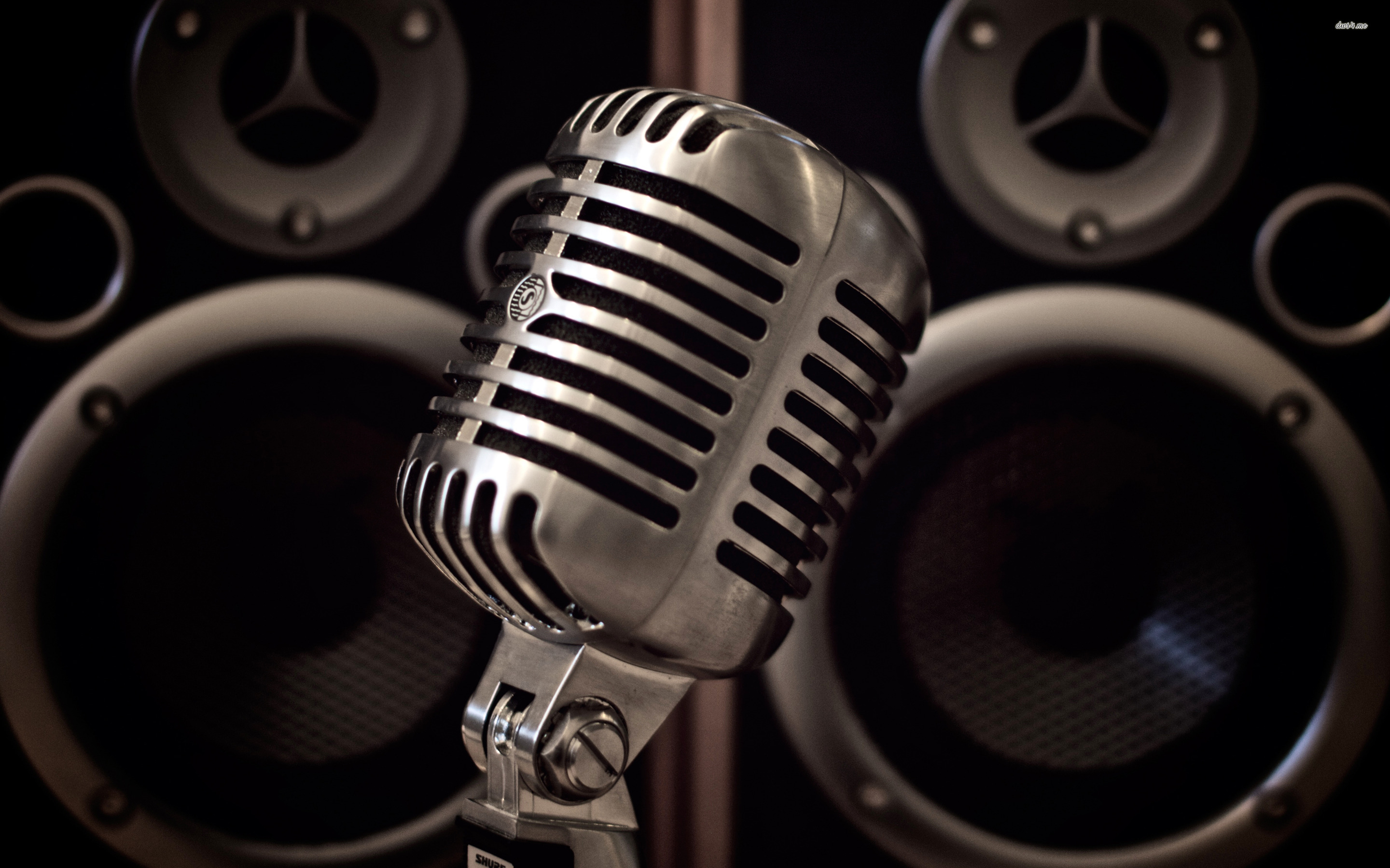 Microphone And Speakers Wallpaper Music
