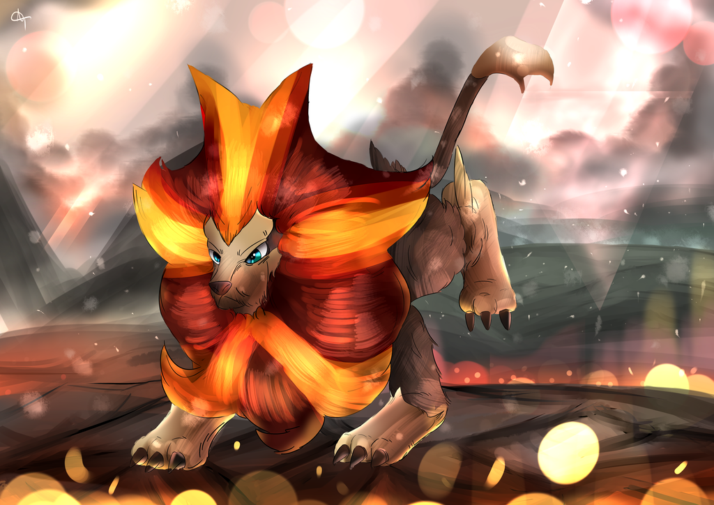 Day Kaenjishi Pyroar Male By Autobottesla Pokemon