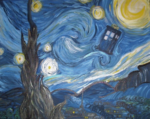 Doctor Who Van Gogh iPhone Wallpaper Starry Night In The Tardis