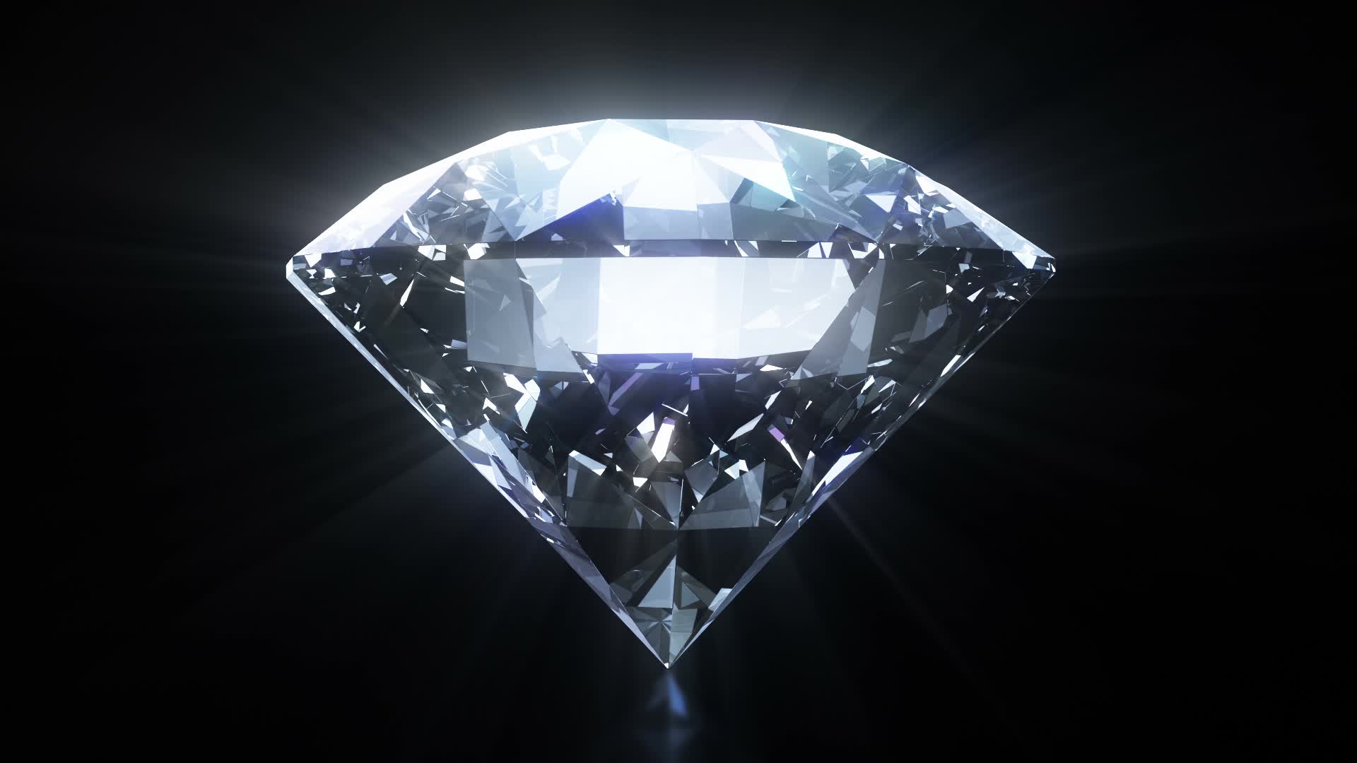 Spinning Glowing Diamond On Black Background With Mask Stock Video