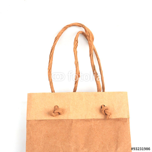 Brown Bag Paper On White Background Stock Photo And Royalty