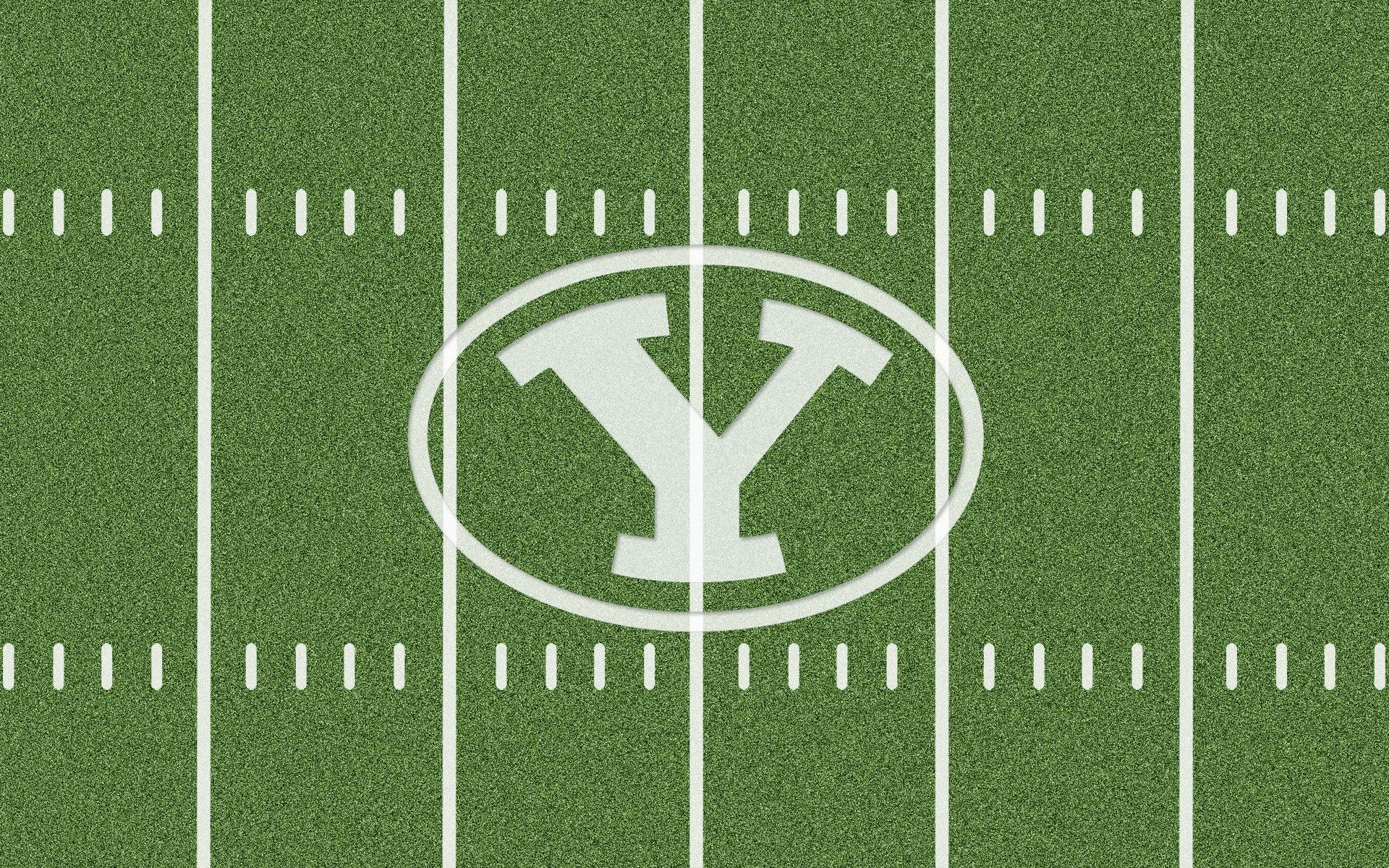 Byu Cougars Logo On Football Field Wallpaper Background Desktop