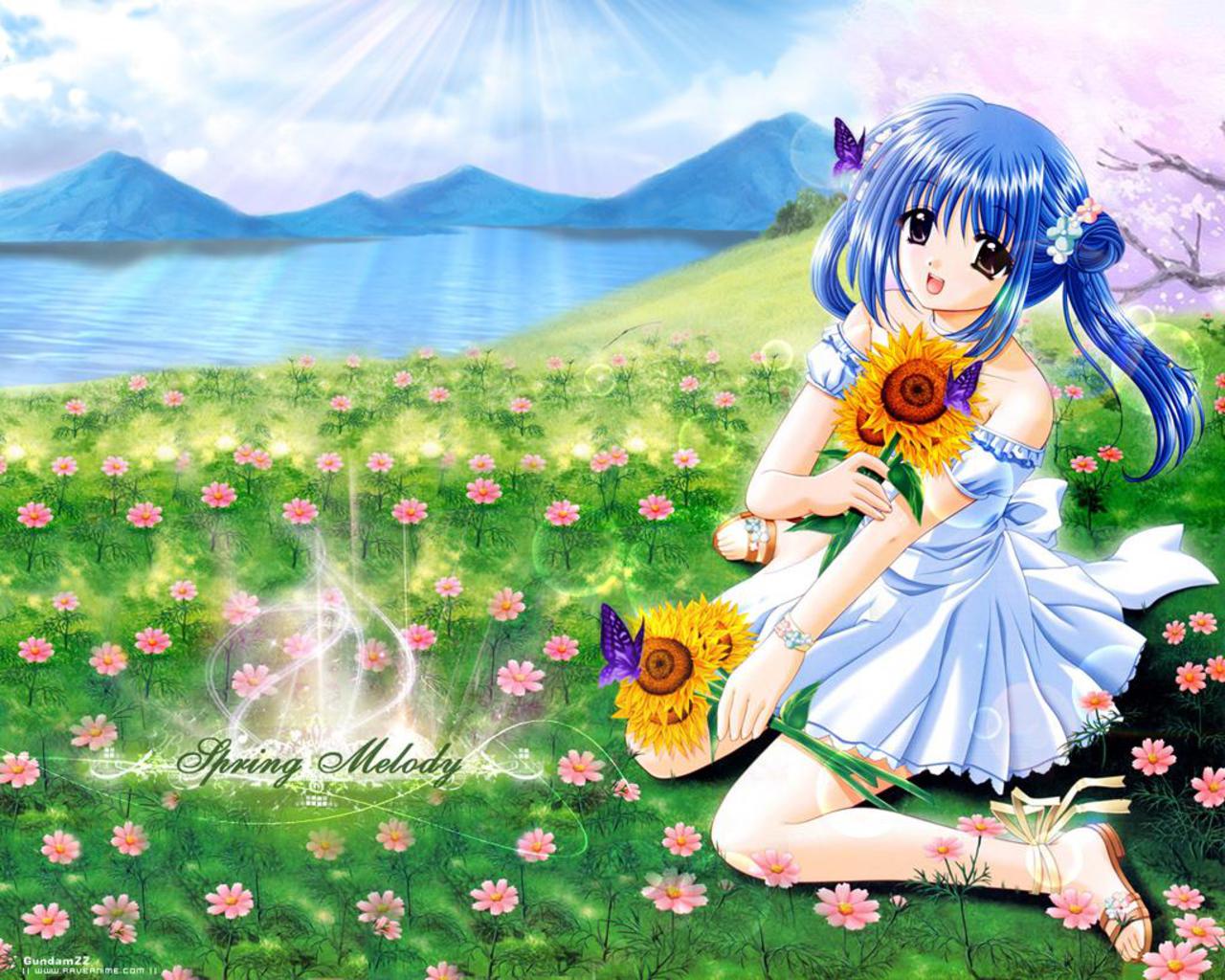 girl in nature wallpaper Anime Forums Anime News More 1280x1024