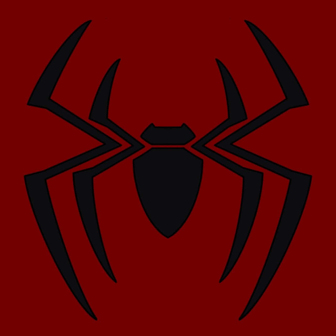 Black Spider Man Ps4 Logo On Red Wallpaper