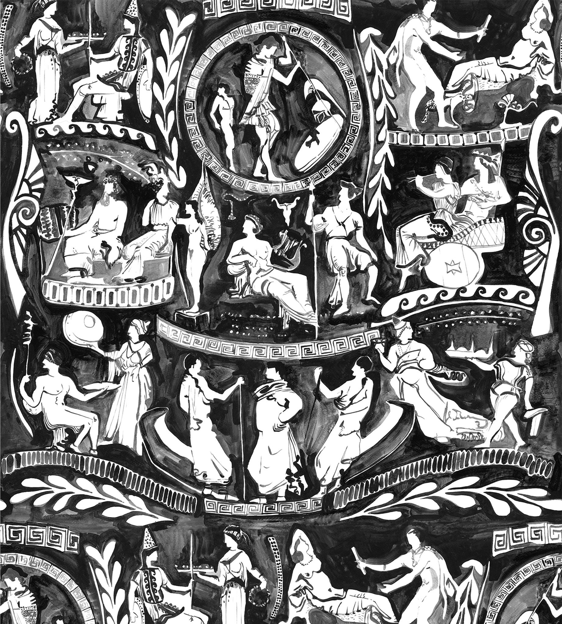 Grecian Urns Original Wallpaper Voutsa