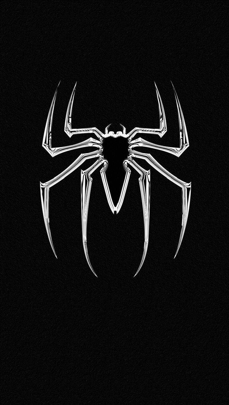 Black White Spiderman Logo Wallpaper iPhone 3d