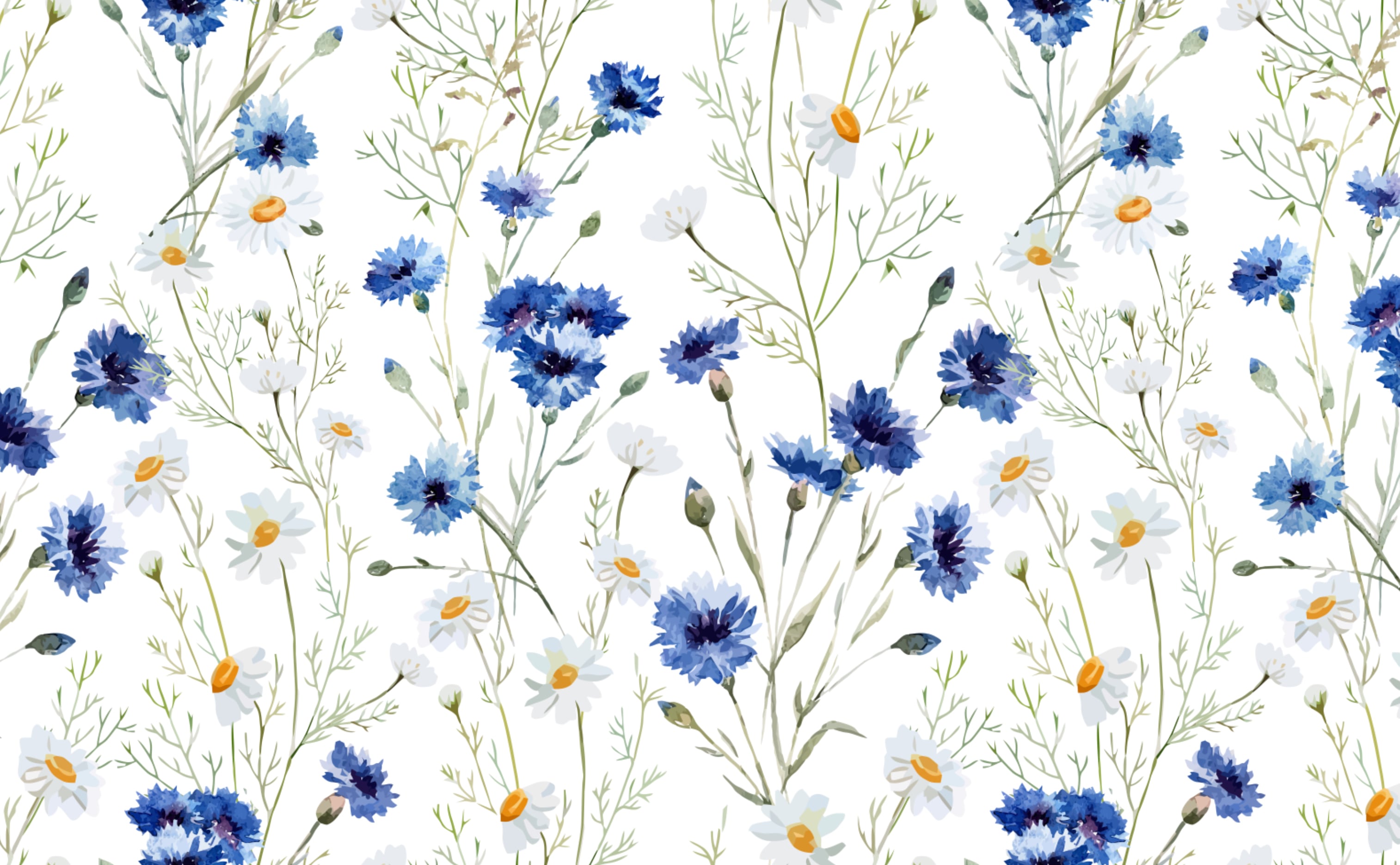 Airy Flower Pattern Wallpaper For Walls Daisy Delight