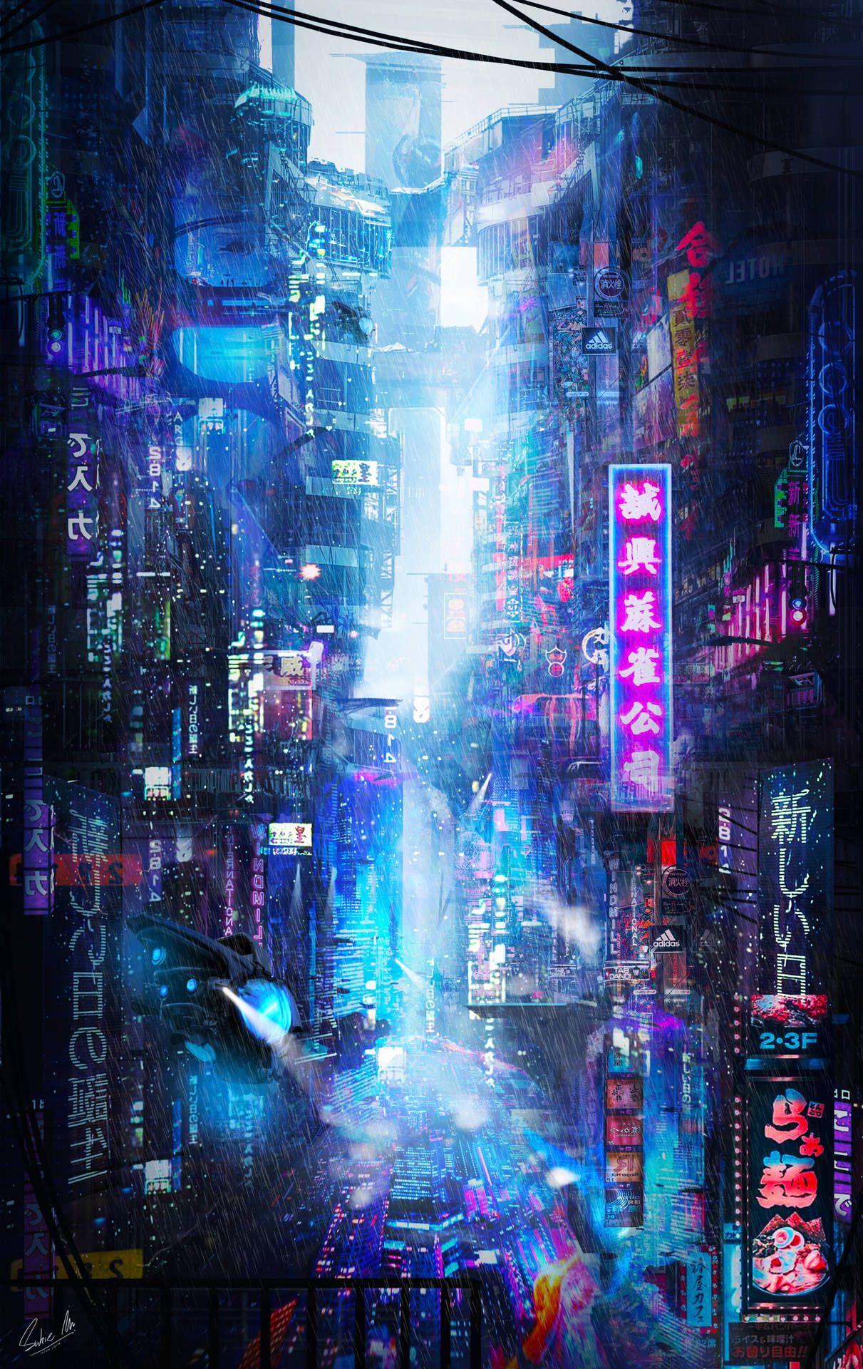 City Neon Aesthetic iPhone Wallpaper