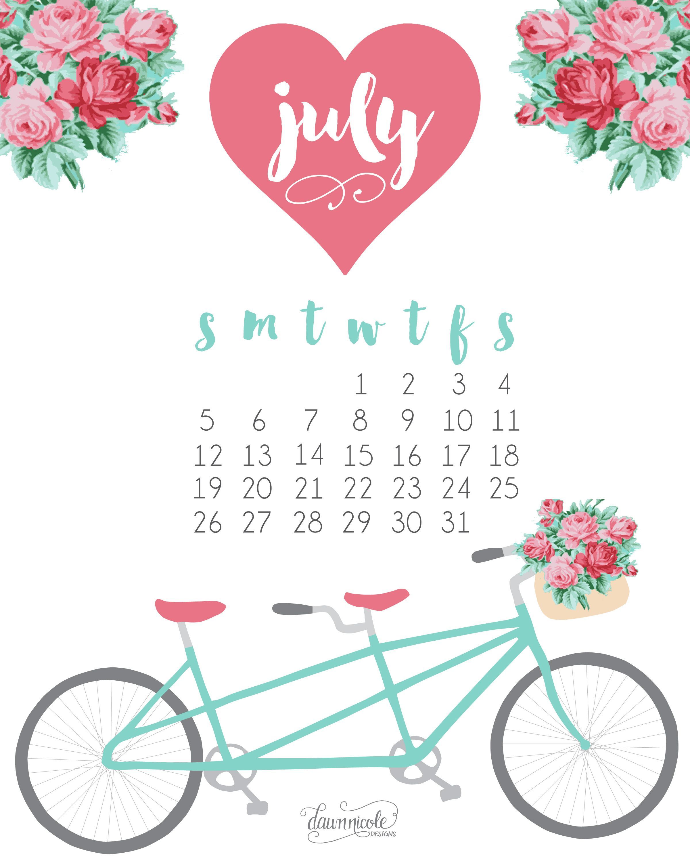 Desktop Wallpaper Calendar July