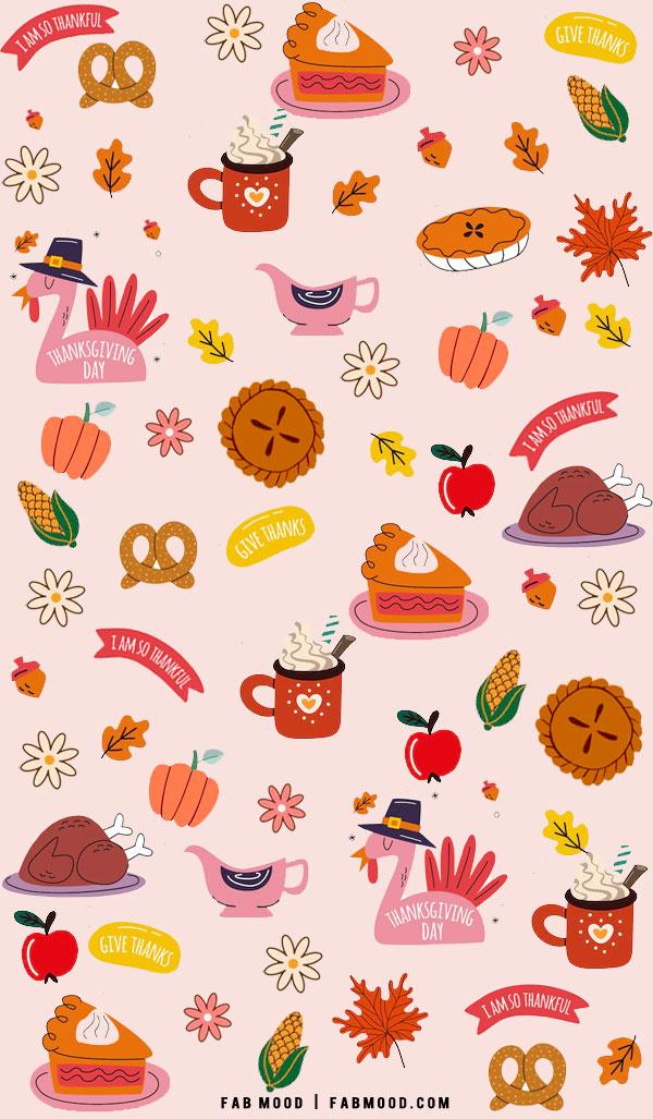 Cute Thanksgiving Wallpaper Pink Turkey For iPhone