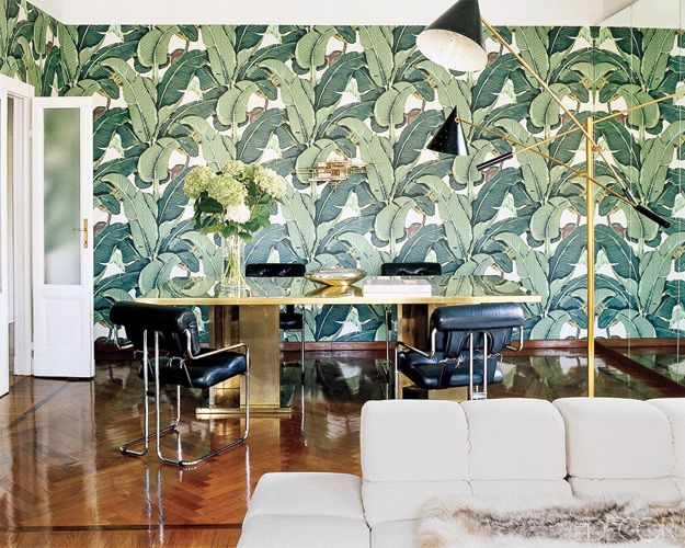 martinique banana palm leaf beverly hills hotel wallpaper classic