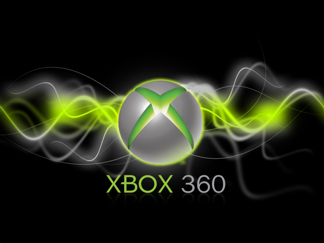 Xbox 360 Logo Wallpaper with Green and Gray Accents