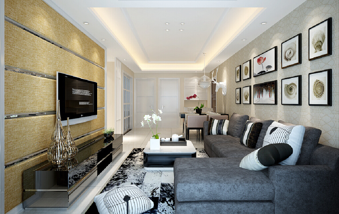 3d Living Room Wallpaper Interior Design
