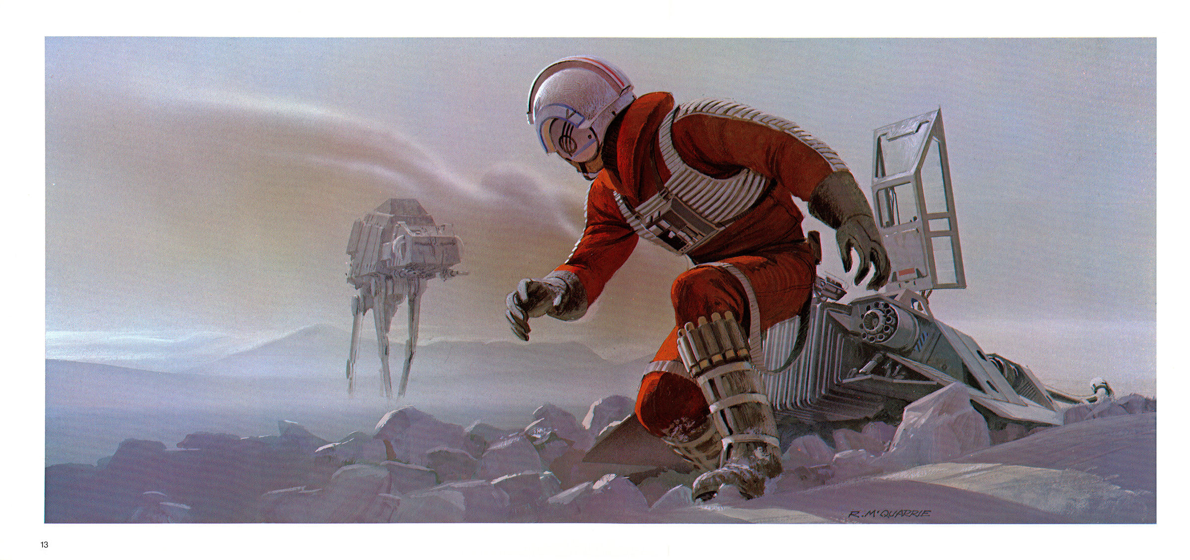 Star Wars Luke Skywalker Hoth Snow Speeder Ralph Mcquarrie Wallpaper
