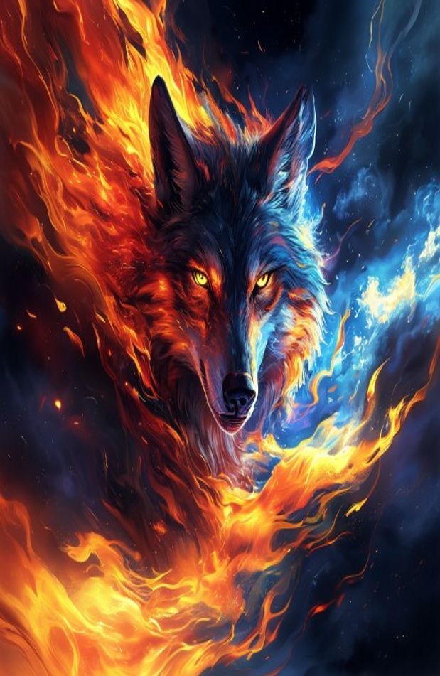 Fire Wolf Wallpaper
