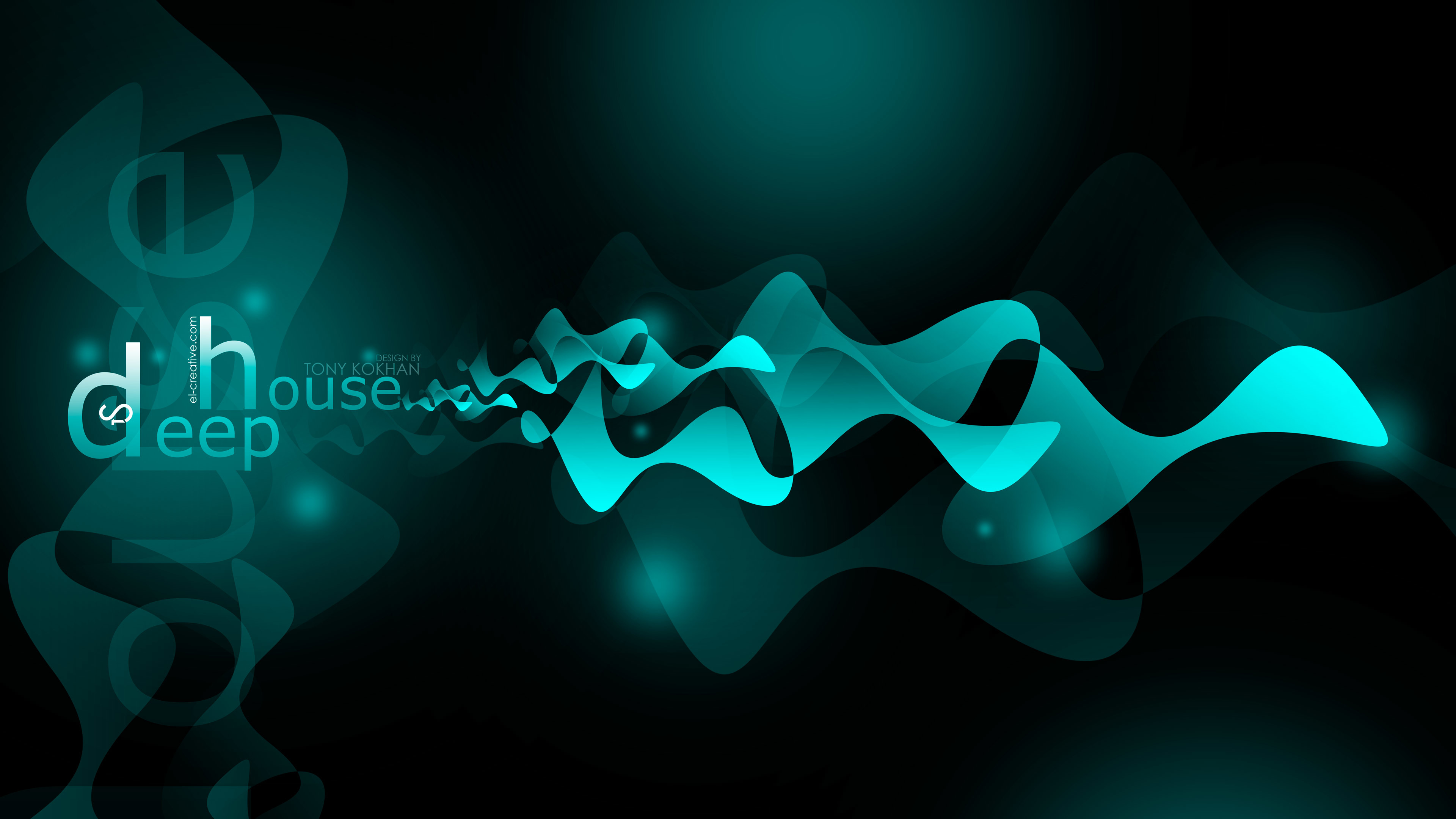 house azure neon music words dj style abstract 4k wallpapers