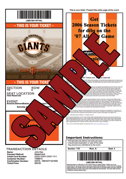 San Francisco Giants Schedule