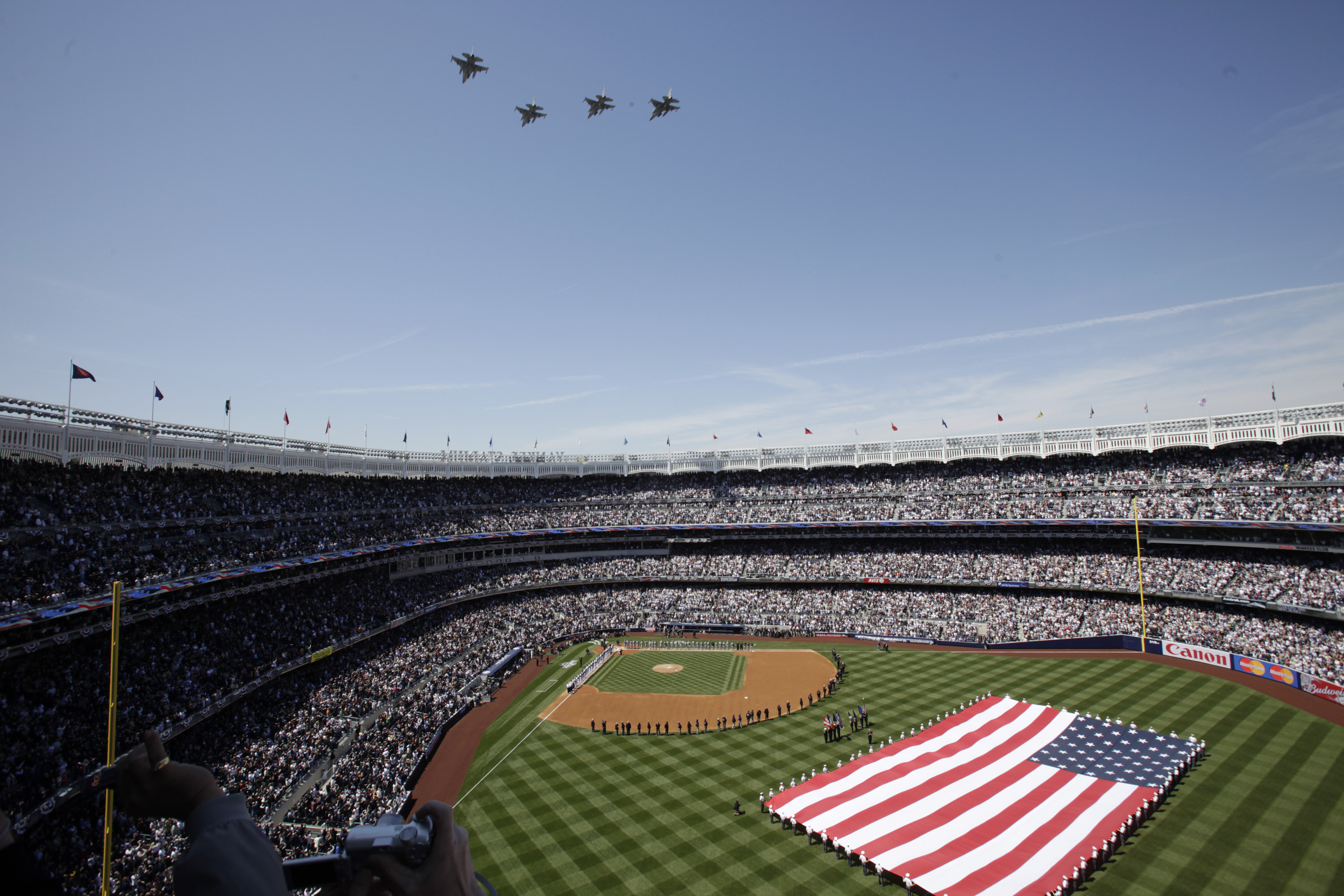 The 174th Fighter Wing In Syracuse Fly Over New Yankee Stadium