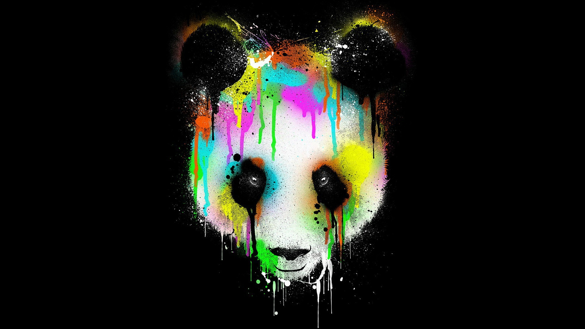Wallpaper Animal Panda Muzzle Graffiti background 1920x1080