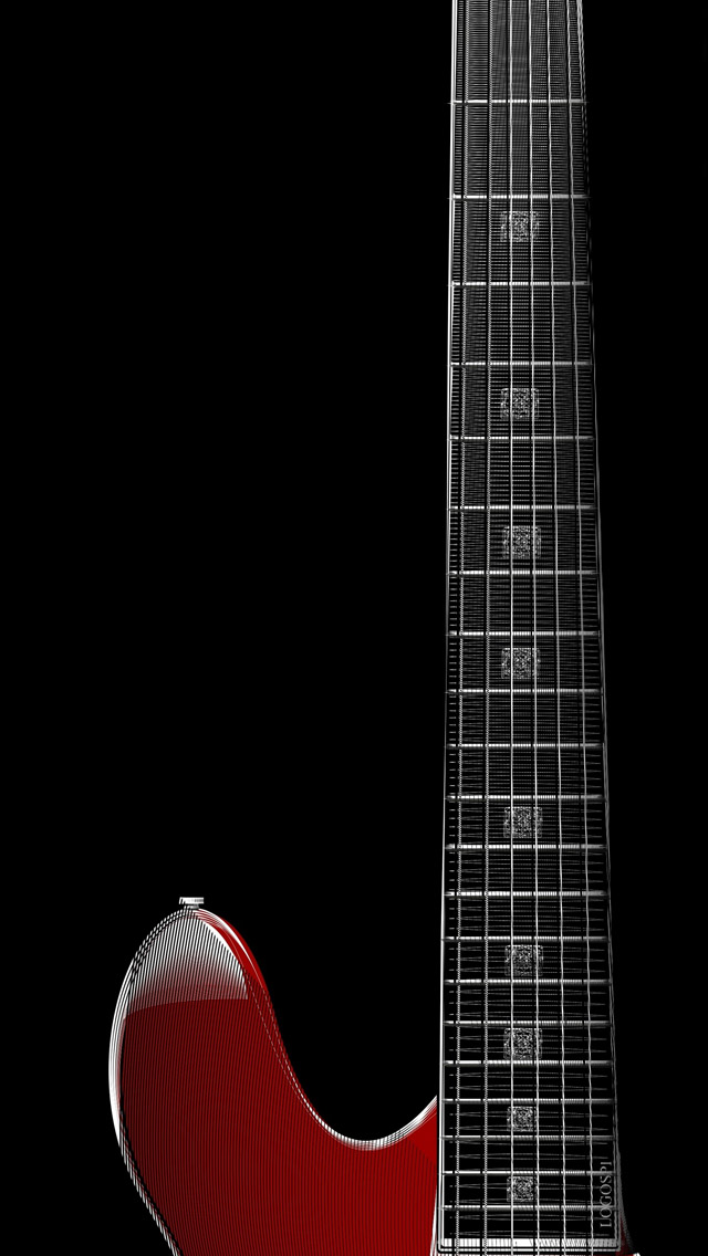 Zoom Red Guitar iPhone 5s Wallpaper iPad
