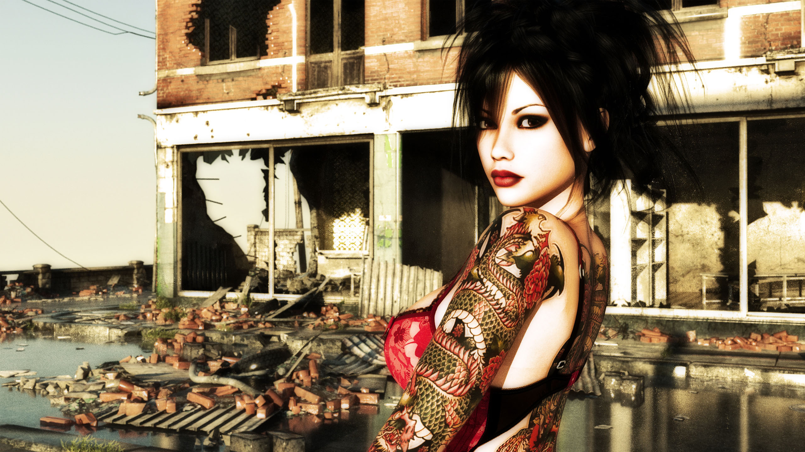 Image Tattooed Girl Daz 3d Wallpaper And Stock Photos