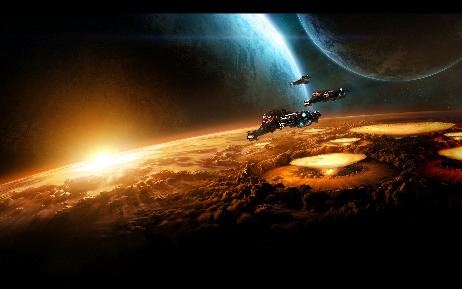 Terran Cruisers Starcraft Ii Pixel Popular HD Wallpaper