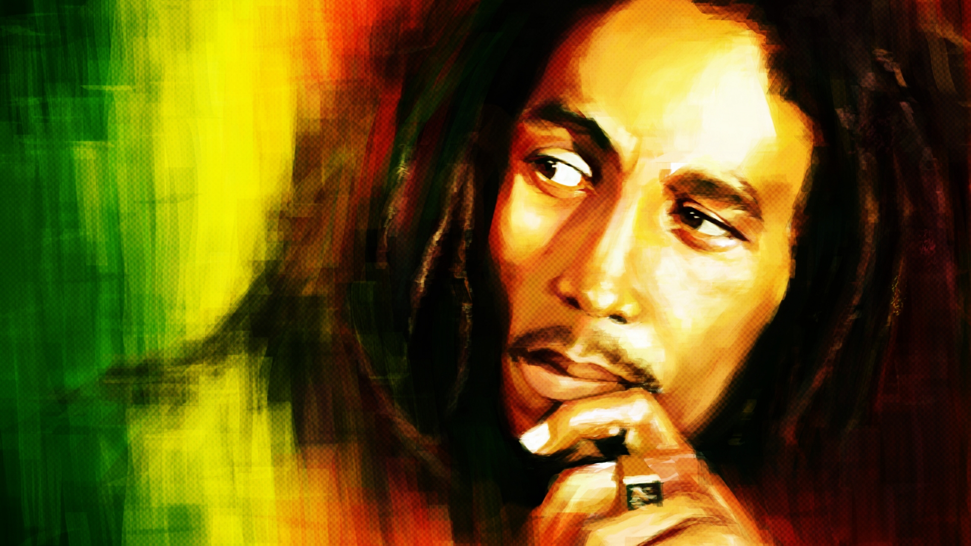 Bob Marley Portrait Painting High Definition Wallpaper