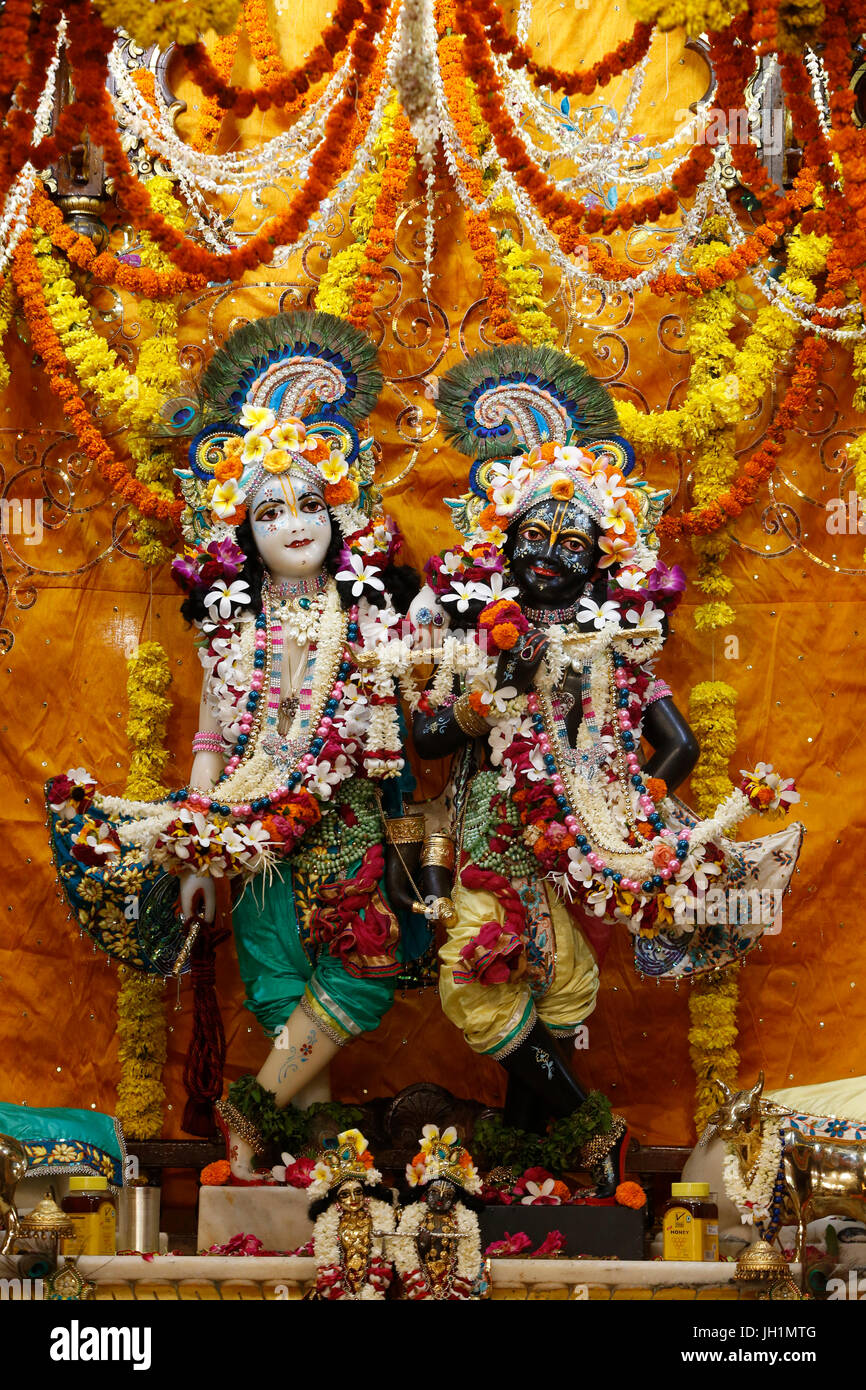 Balaram and Krishna murthis in the central alter of the Krishna