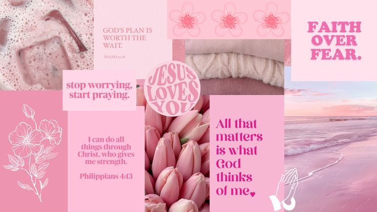 Aesthetic Christian Pink Laptop Wallpaper