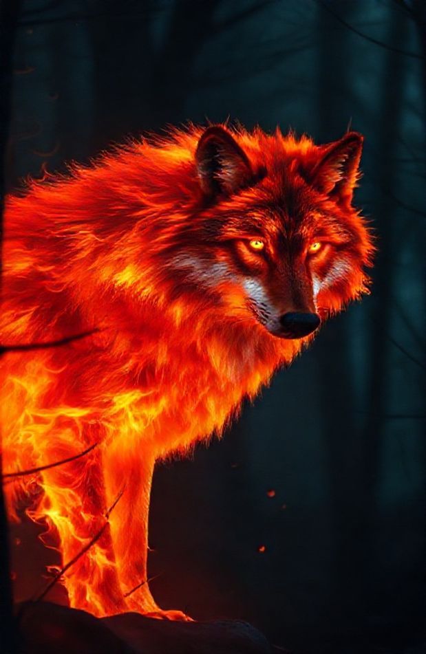 Fire Wolf Wallpaper