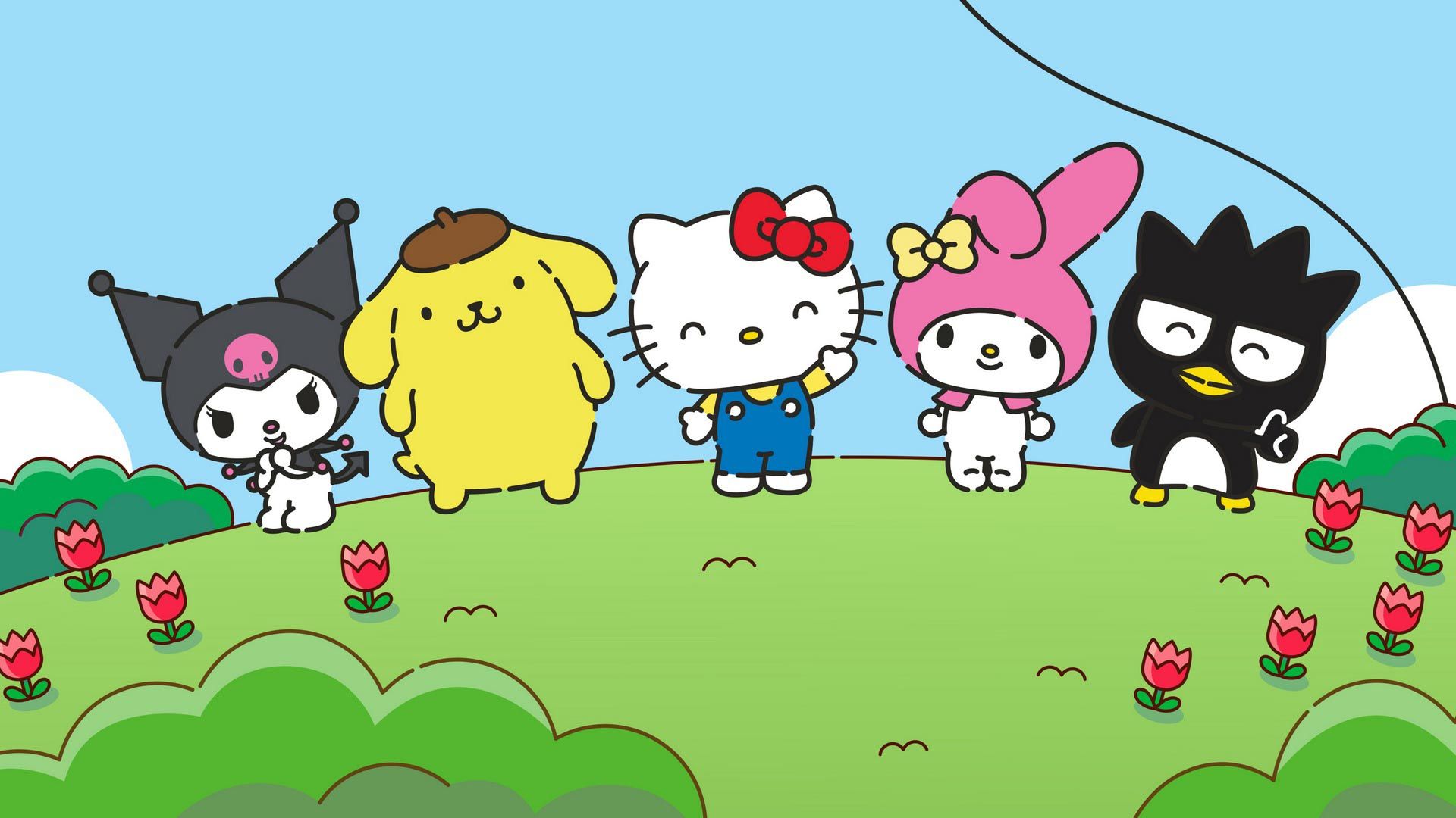 Hello Kitty and Friends in a Field 4k Wallpaper