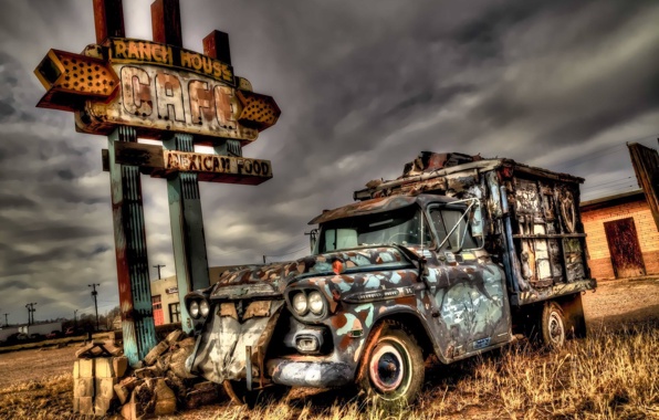 Wallpaper Abandoned Chevy Tucumcari New Mexico Car HDr Background