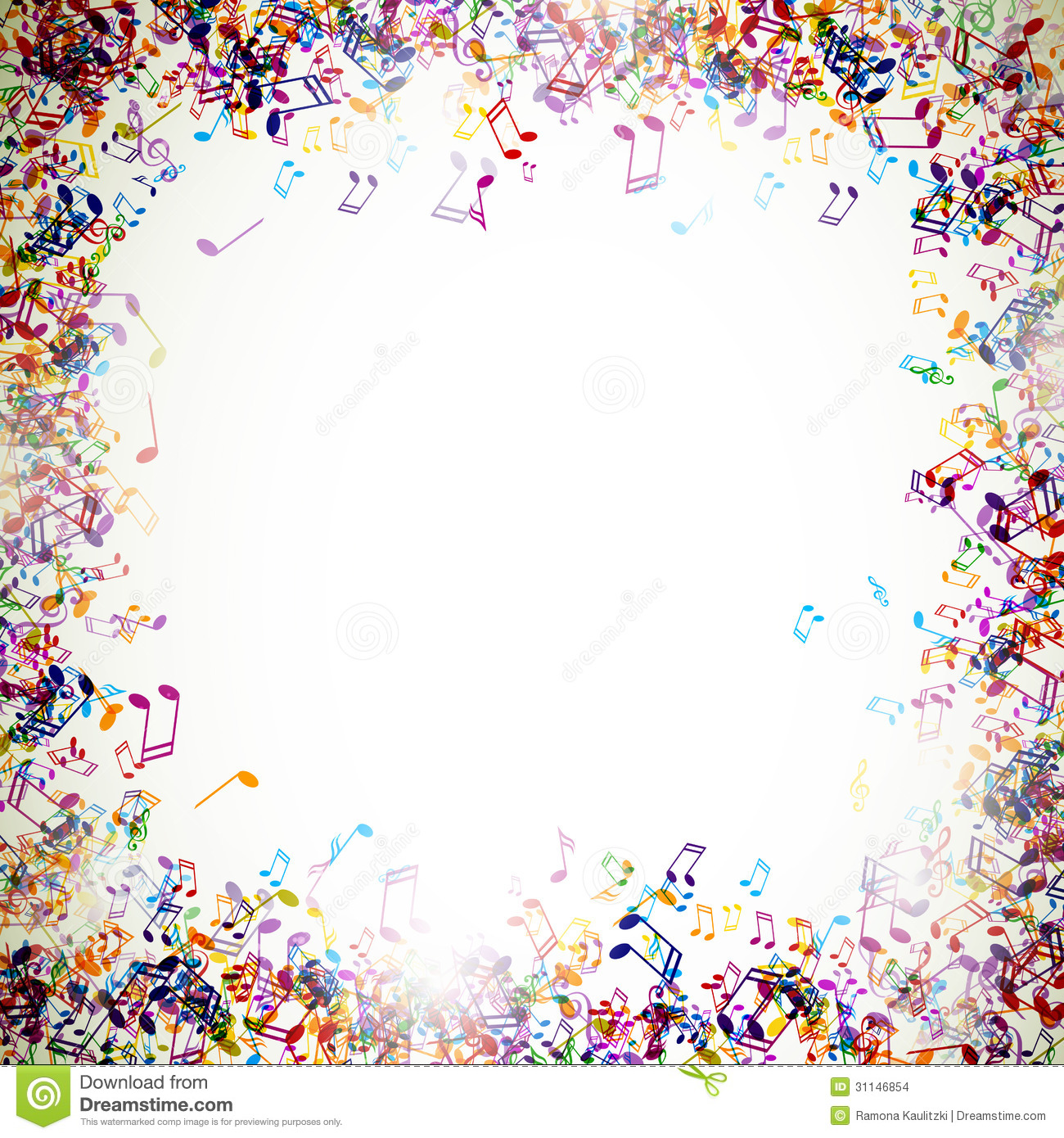 Showing Gallery For Colorful Music Notes Border