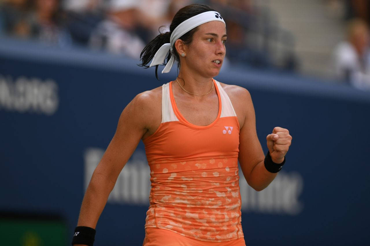Professional Tennis Player Anastasija Sevastova Celebrating A Wallpaper