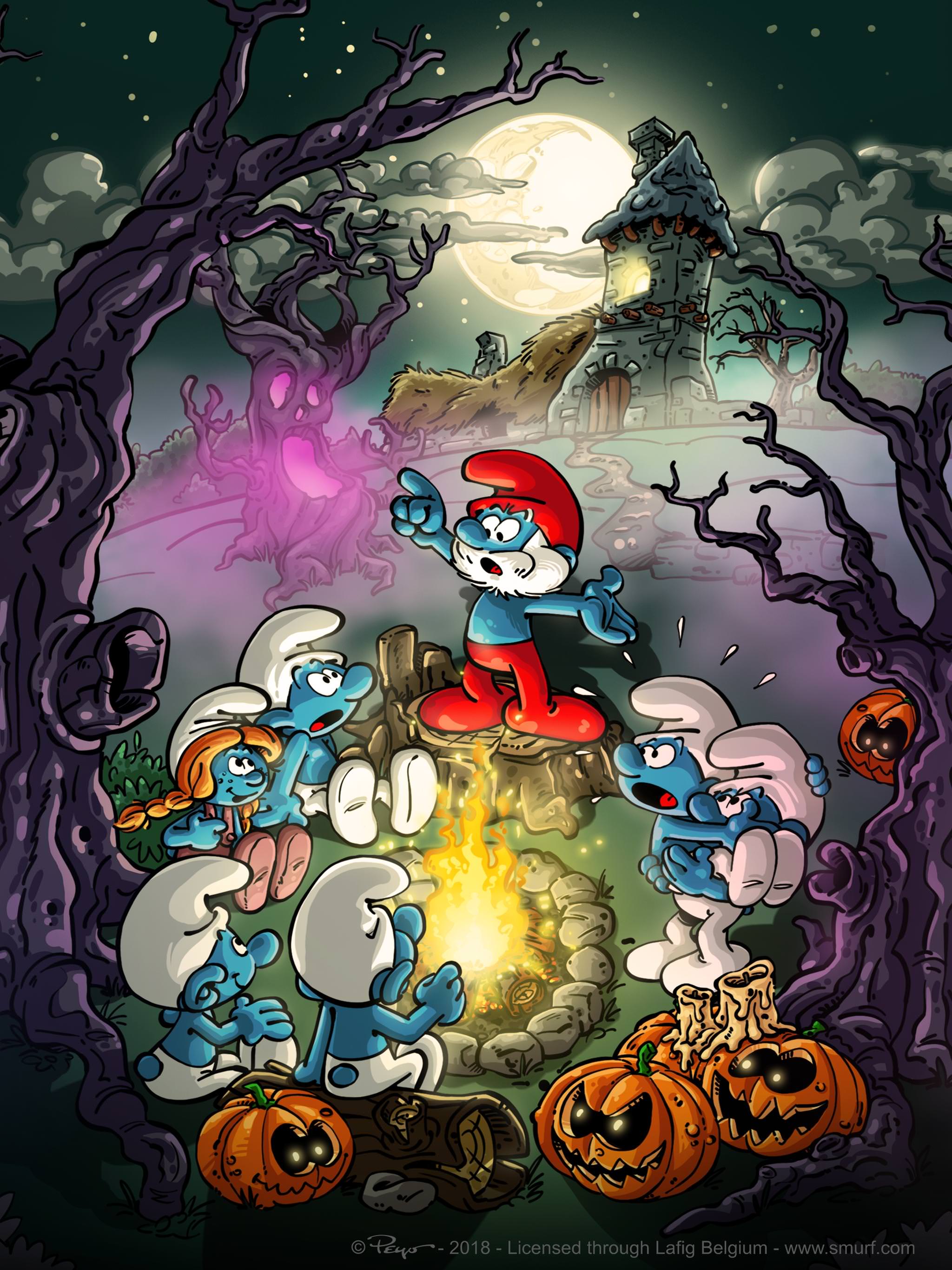 Get Your Original Smurfs Village Halloween Wallpaper Here