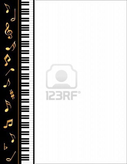   event poster frame piano keyboard gold notes vertical largejpg