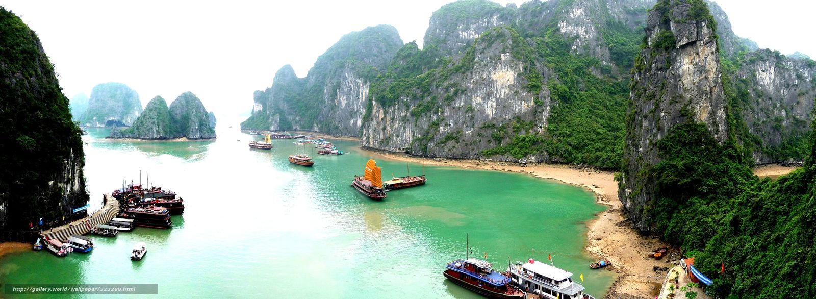 Wallpaper Vietnam Mountains Boat Desktop In