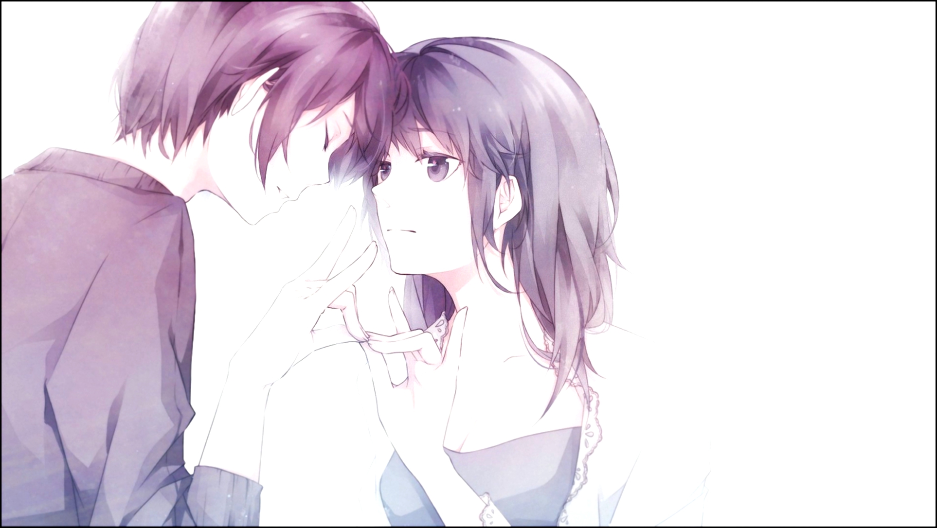 Cute Anime Couple Background Wallpaper