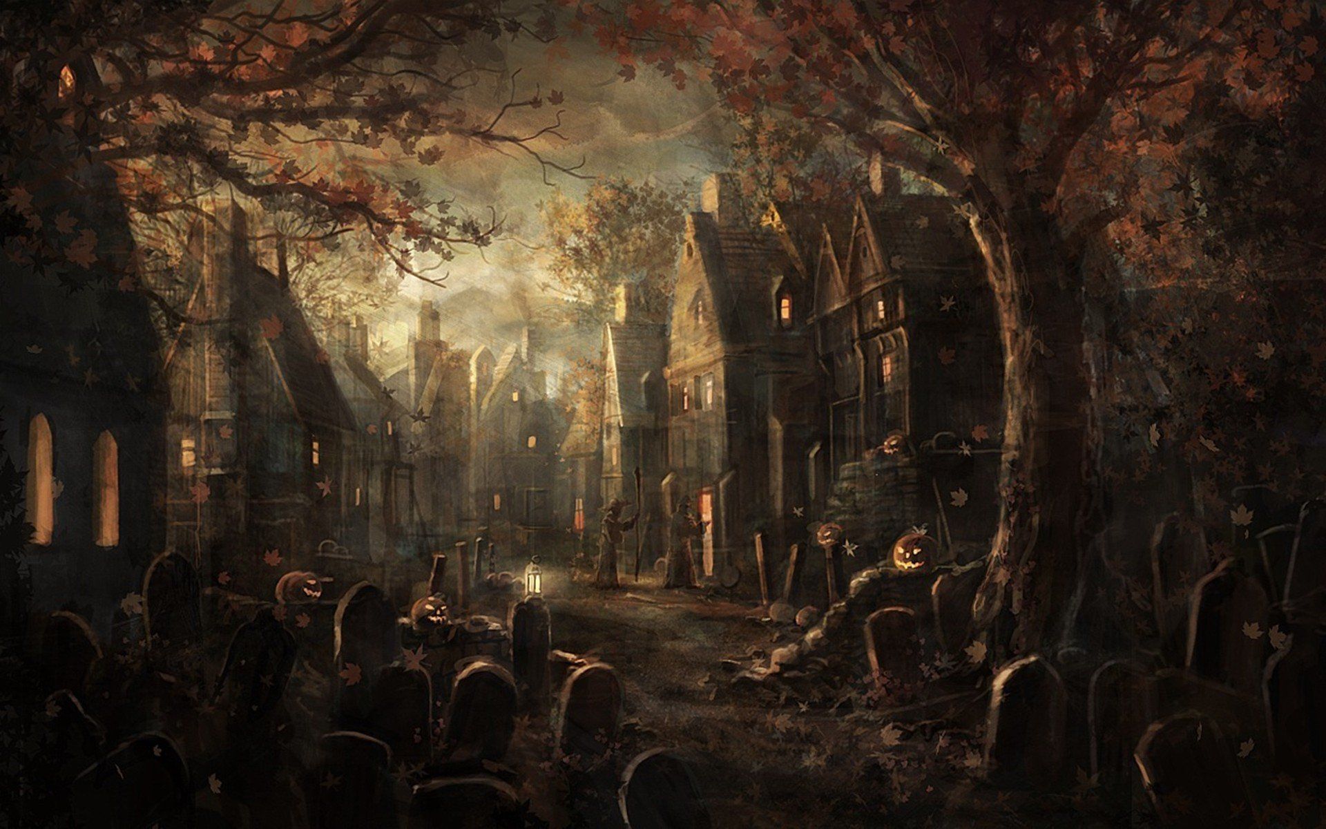 spooky cemetery wallpaper Graveyards in Halloween