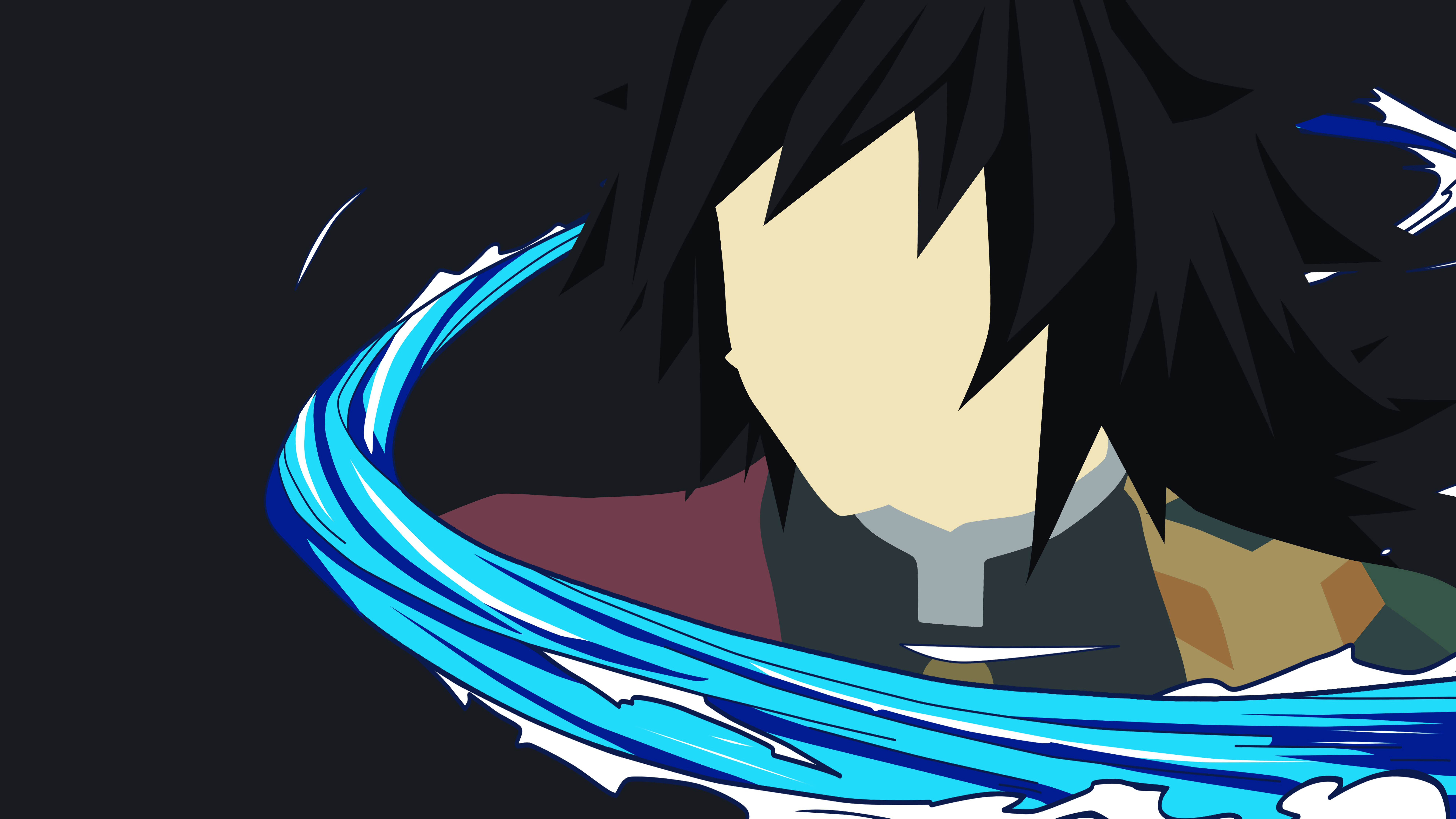 Giyuu Tomioka Kimetsu No Yaiba Minimalist 8k Wallpaper
