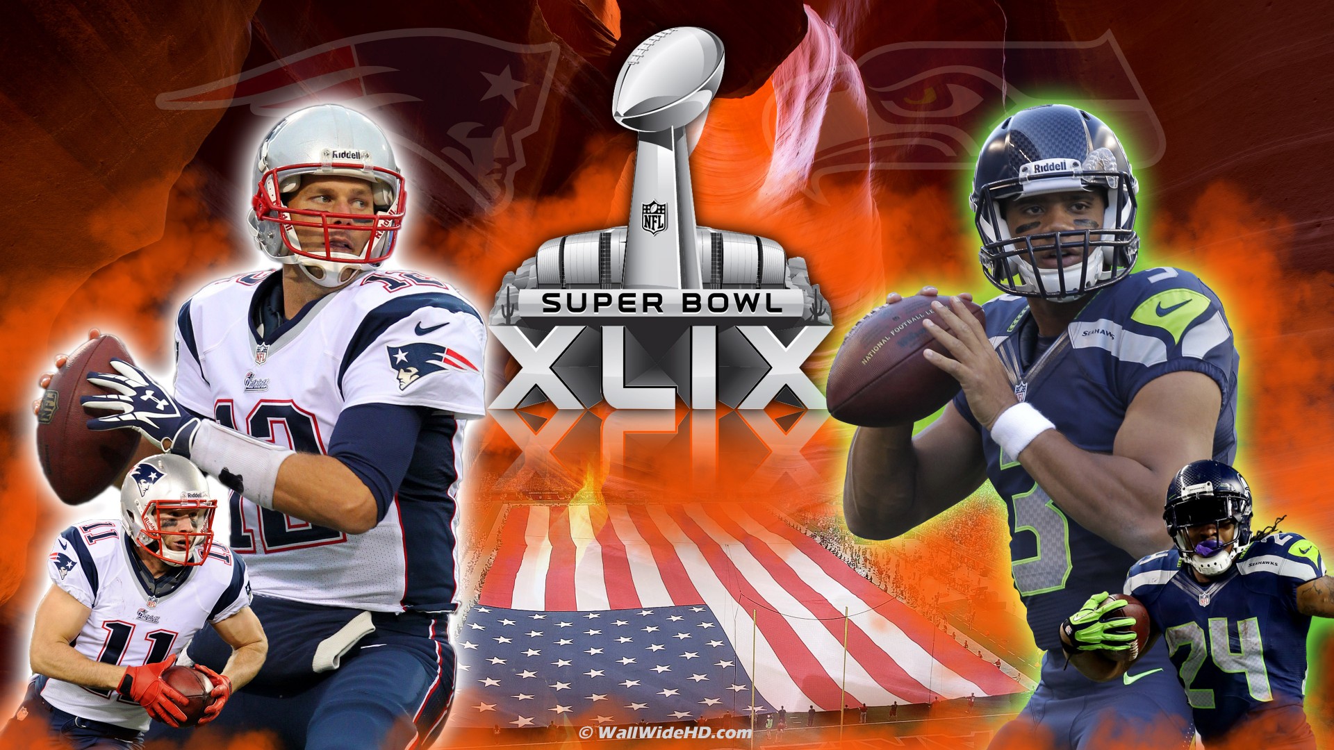Vs Seattle Seahawks Xlix Super Bowl Championships Wallpaper