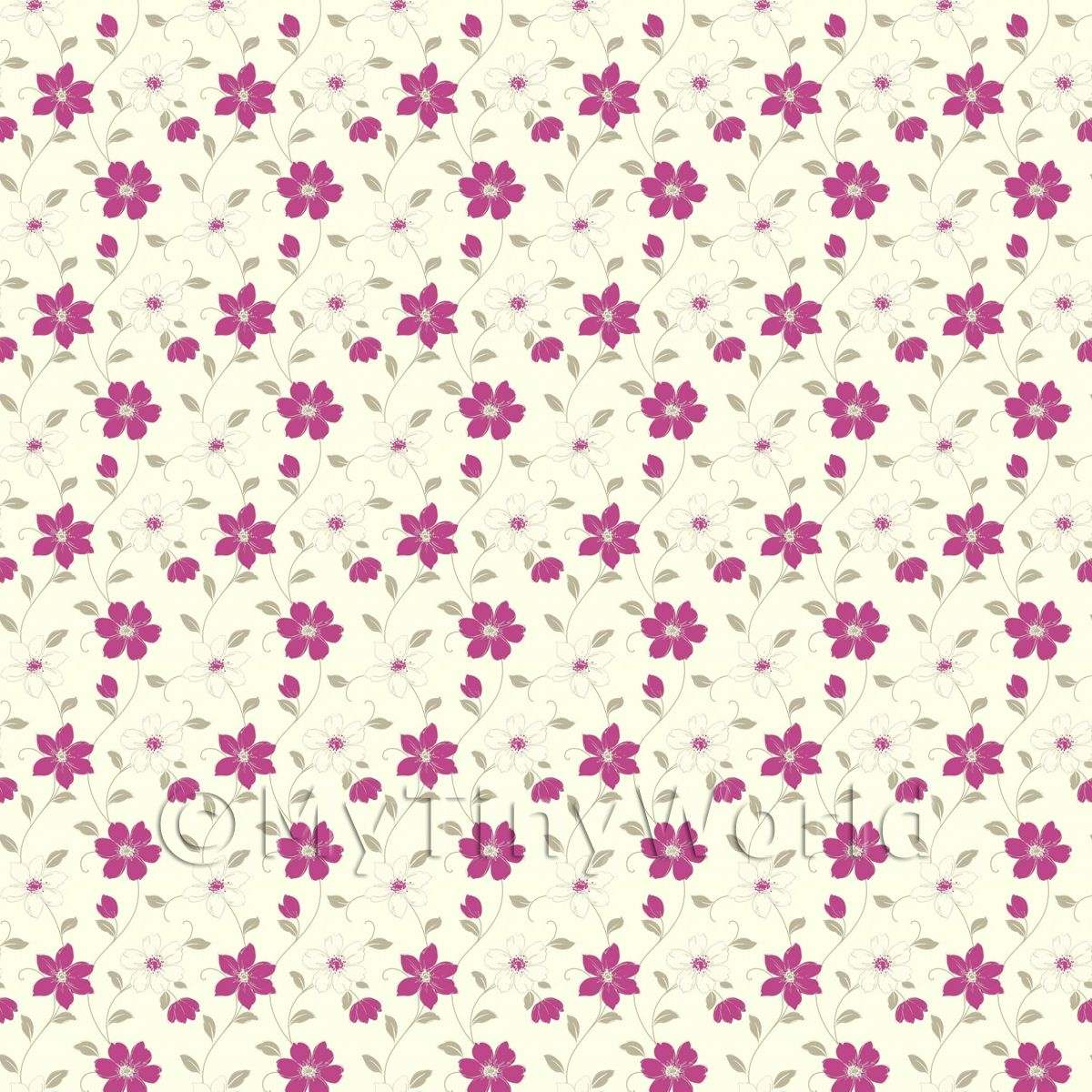 30 Hearts & Flowers 71D23 dollhouse wallpaper 1pc 
