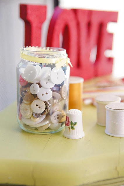 Sewing And Button Themed Wedding