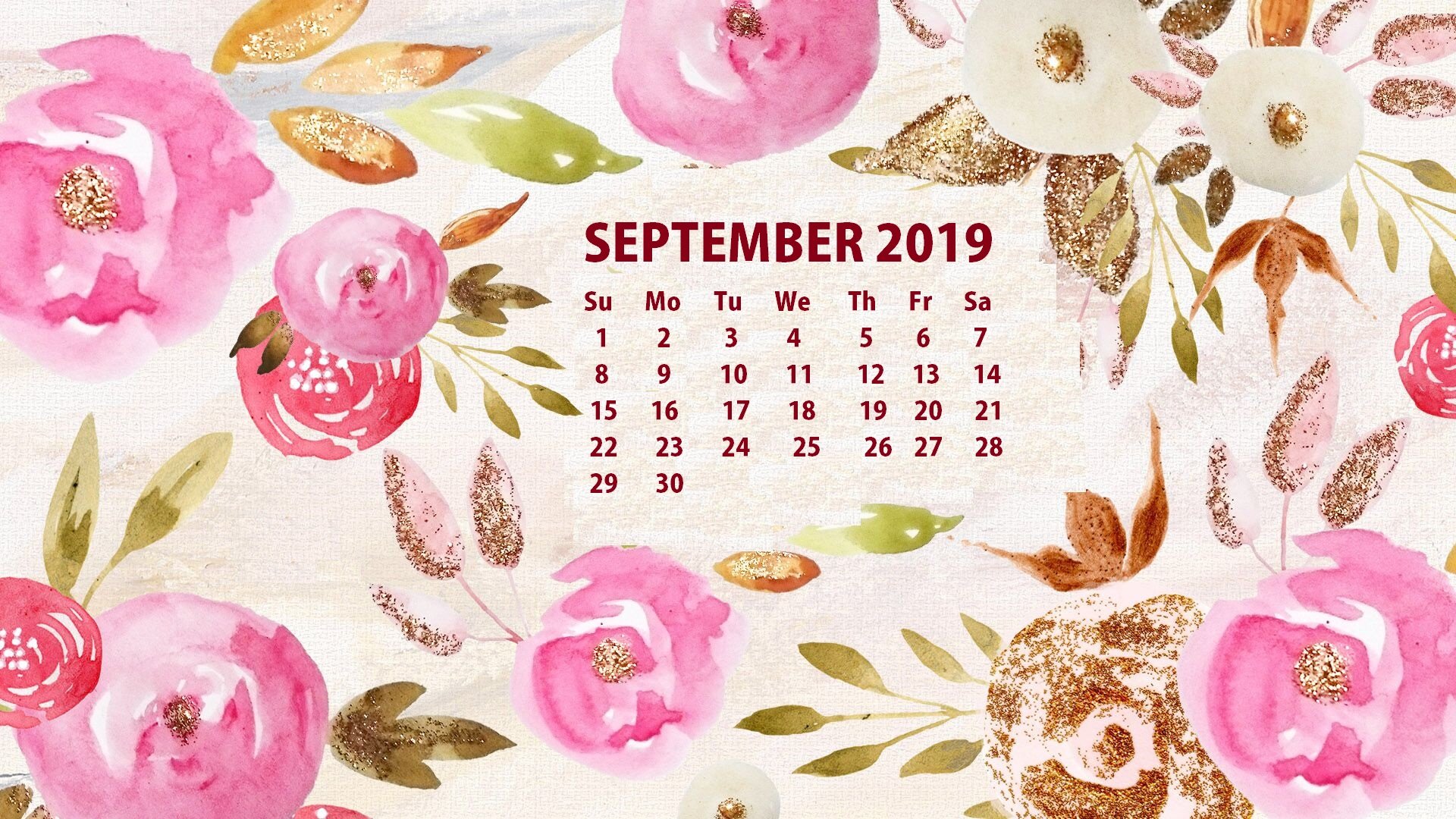 September 2019 HD Calendar Wallpaper Latest Calendar 1920x1080