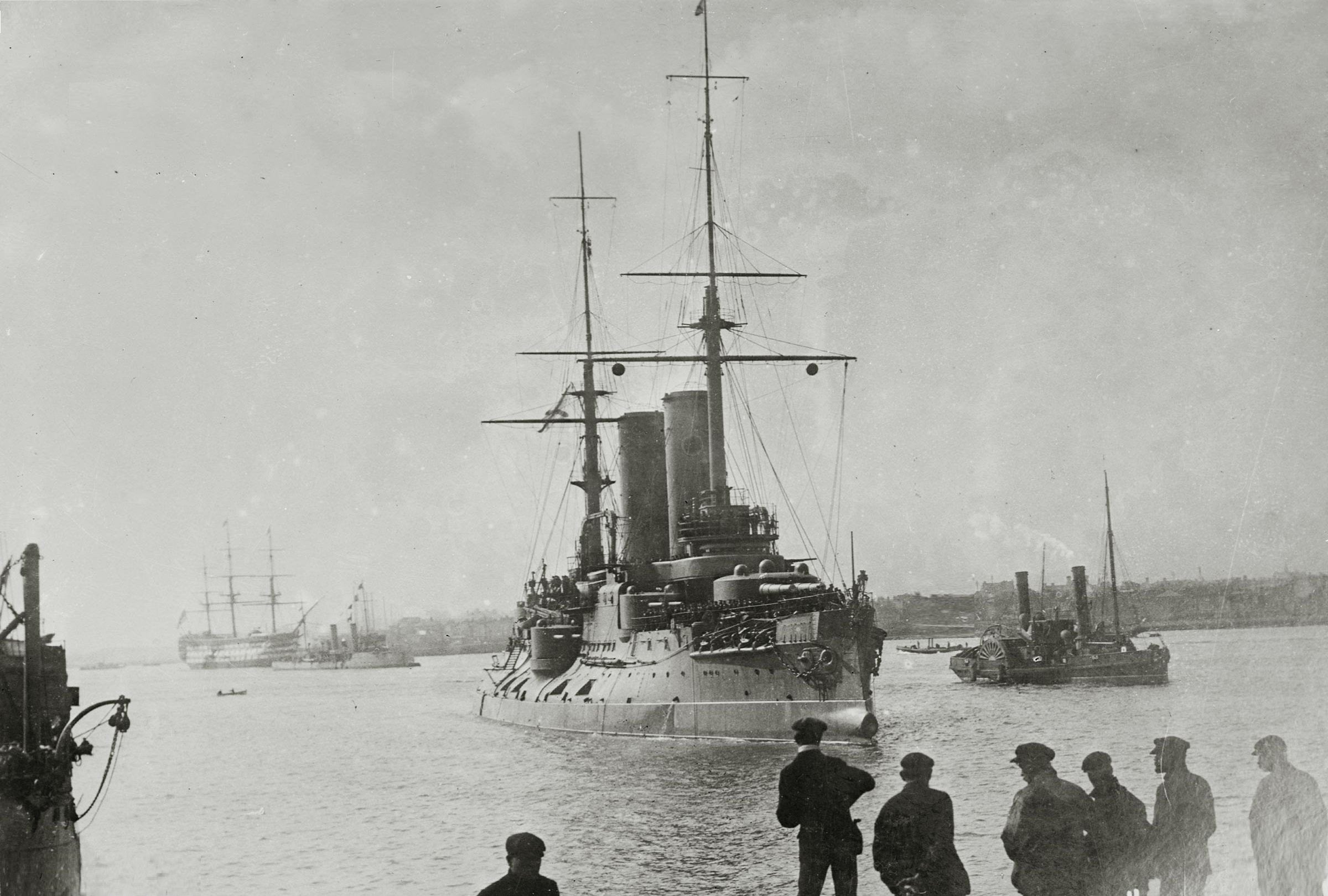 Wwi Russian Battleship Tsesarevich In A British Port The