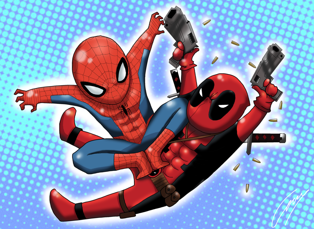 Spiderman Vs Deadpool By Hikari L